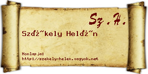 Székely Helén névjegykártya